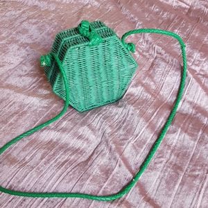 Zara Wicker/Straw/Rattan Crossbody Purse